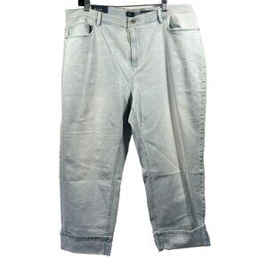 J Jill Barely Blue Wash Cropped Denim 20 NWT‎ Blue Jeans Button Zip Stretch $99